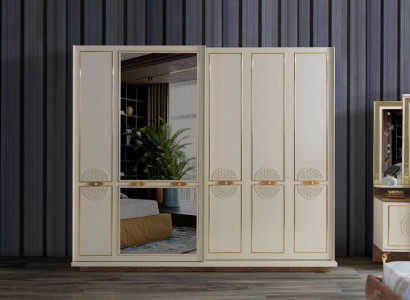 Schlafzimmer Kleiderschrank Luxus Holz Modern Design Möbel Weiß Neu